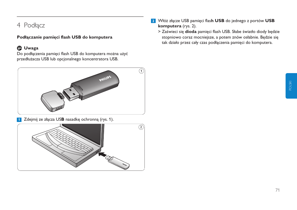 4 podłącz | Philips Clé USB User Manual | Page 71 / 98