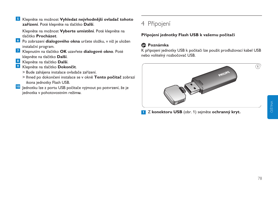 4 připojení | Philips Clé USB User Manual | Page 78 / 98