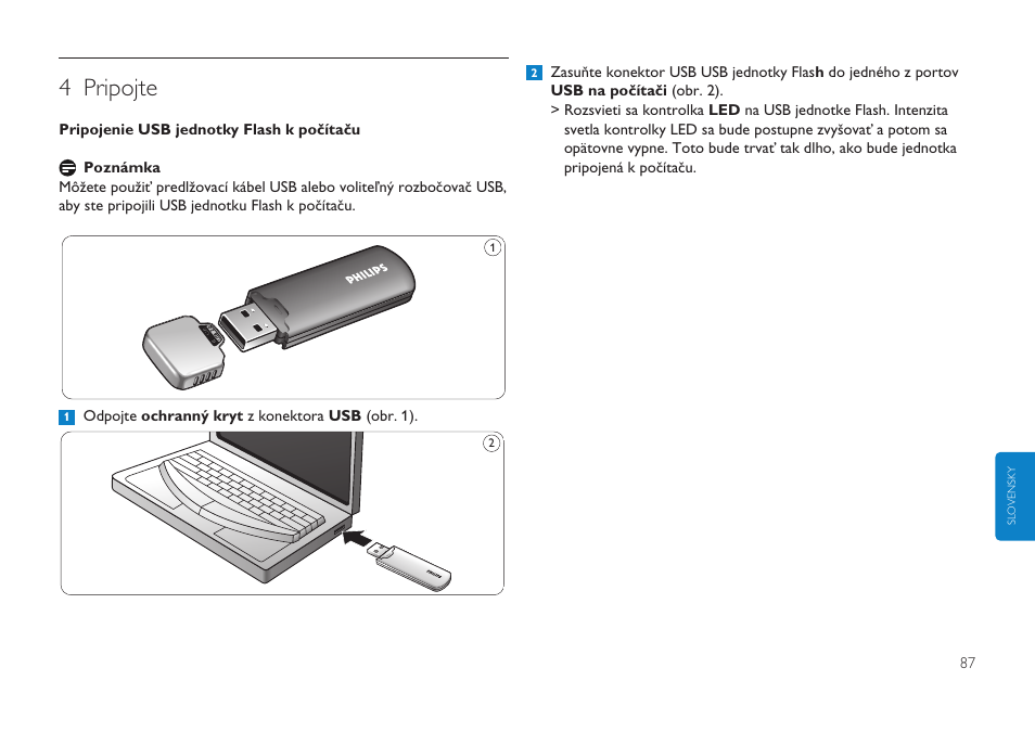 4 pripojte | Philips Clé USB User Manual | Page 87 / 98