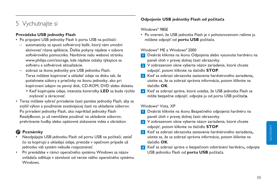 5 vychutnajte si | Philips Clé USB User Manual | Page 88 / 98