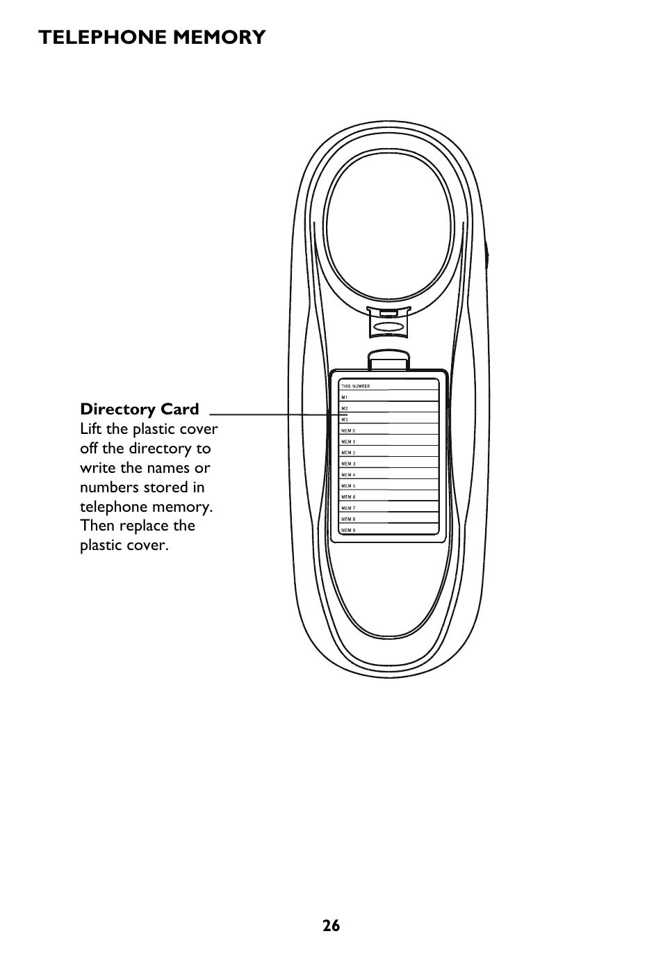 Directory card | AT&T Trimline 265 User Manual | Page 29 / 36