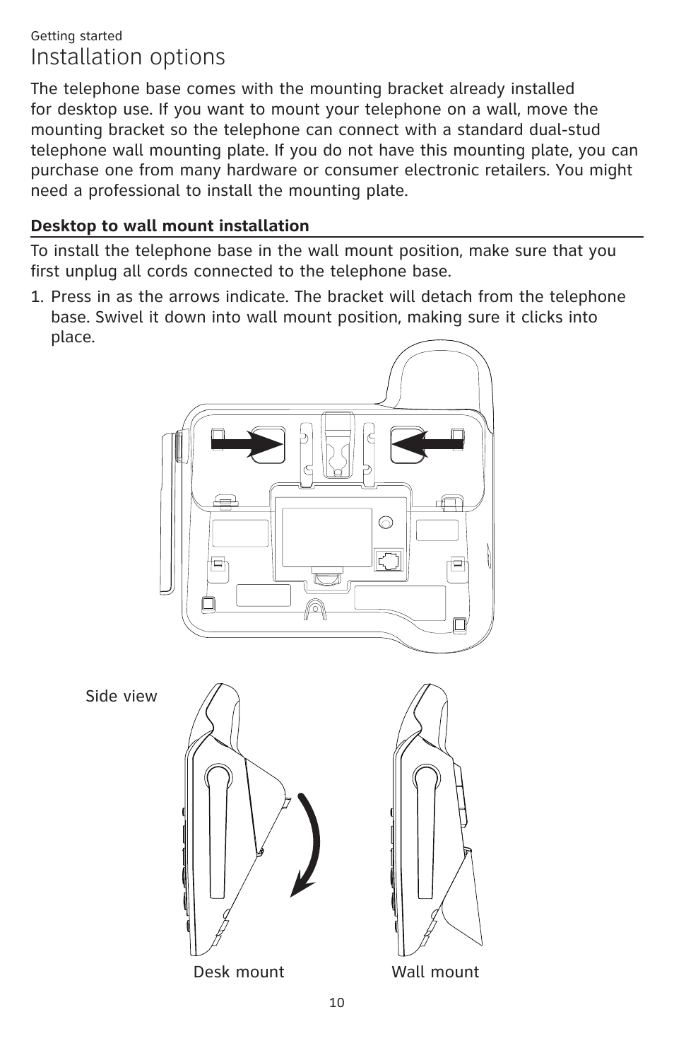 Installation options | AT&T DECT CL84309 User Manual | Page 16 / 94