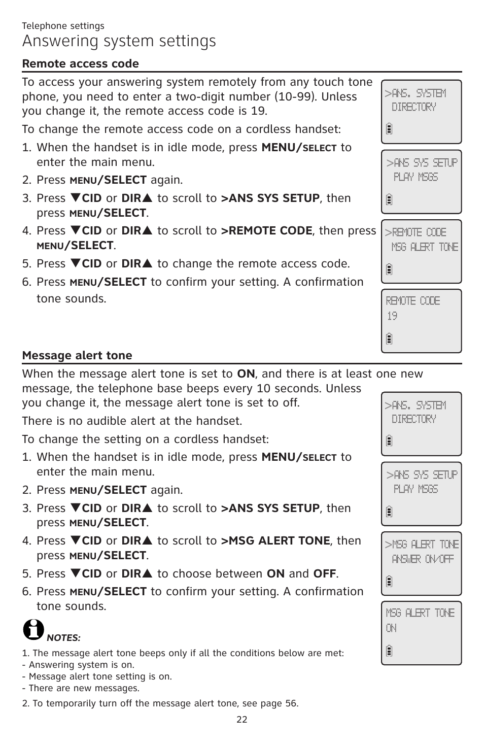 Answering system settings | AT&T DECT CL84309 User Manual | Page 28 / 94