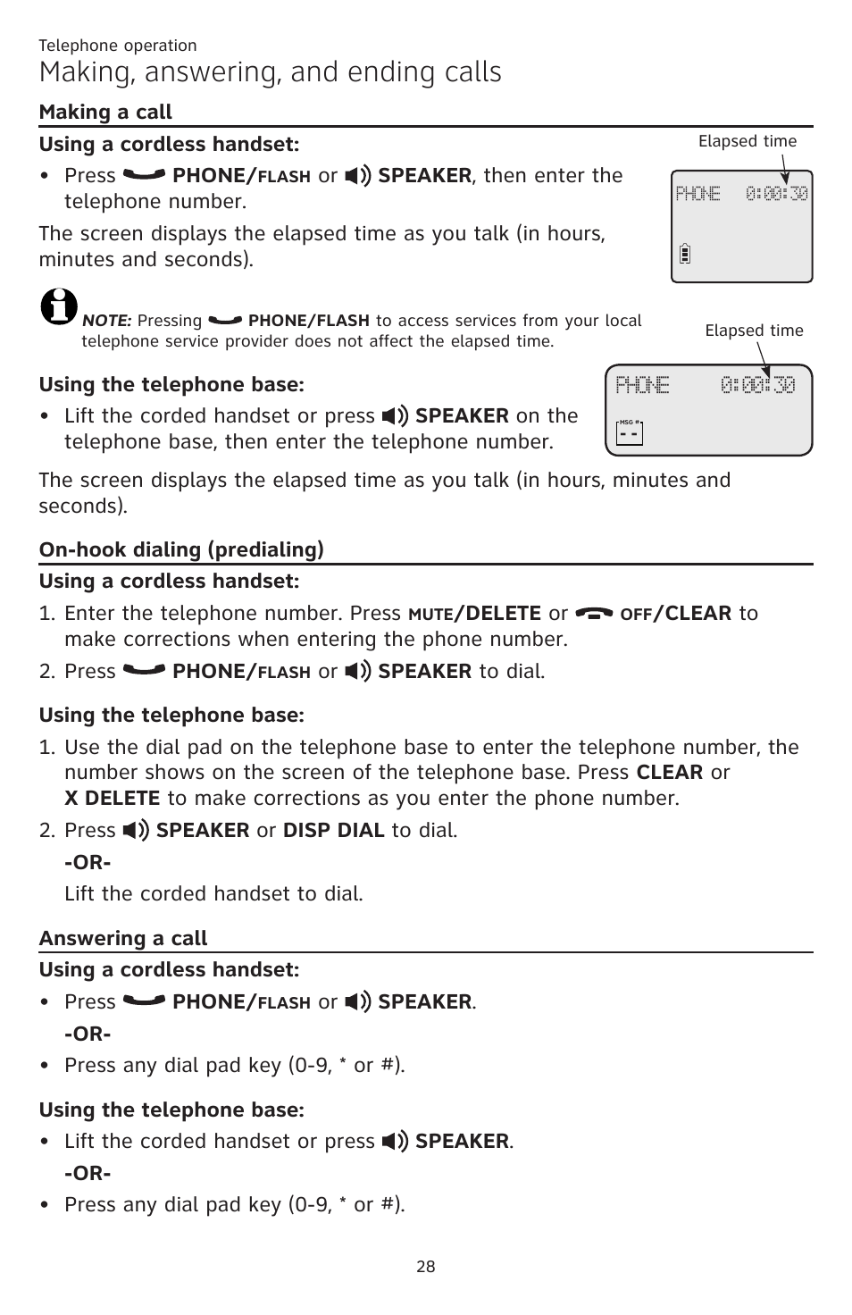 Making, answering, and ending calls | AT&T DECT CL84309 User Manual | Page 34 / 94