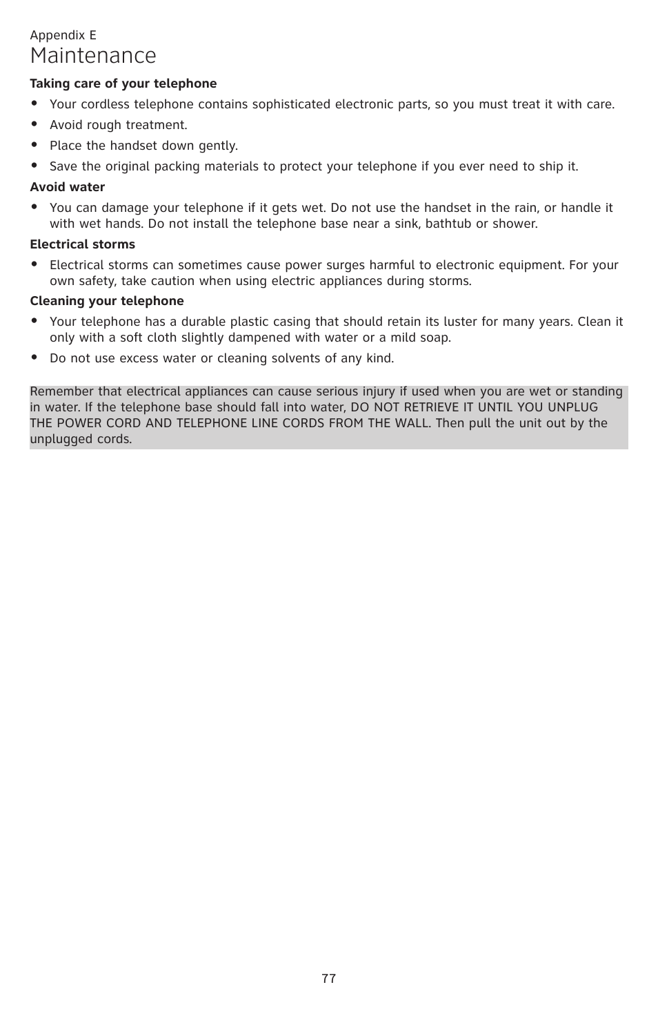 Maintenance | AT&T DECT CL84309 User Manual | Page 83 / 94