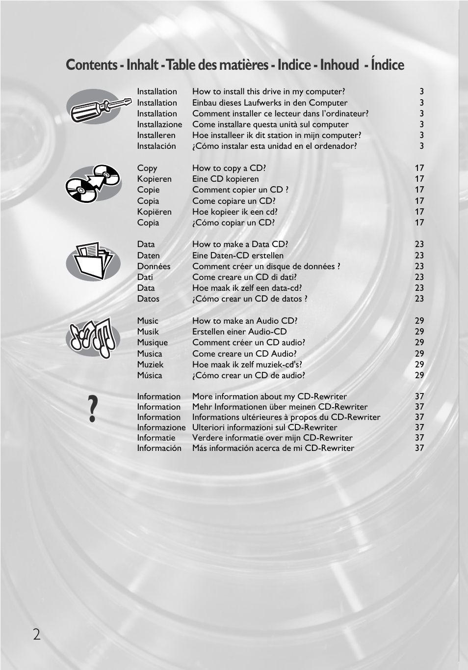 Philips Graveur interne User Manual | Page 2 / 48