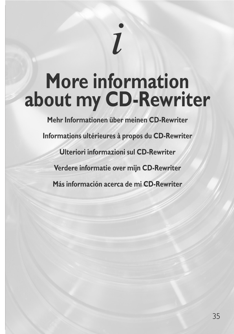 More information about my cd-rewriter | Philips Graveur interne User Manual | Page 35 / 48