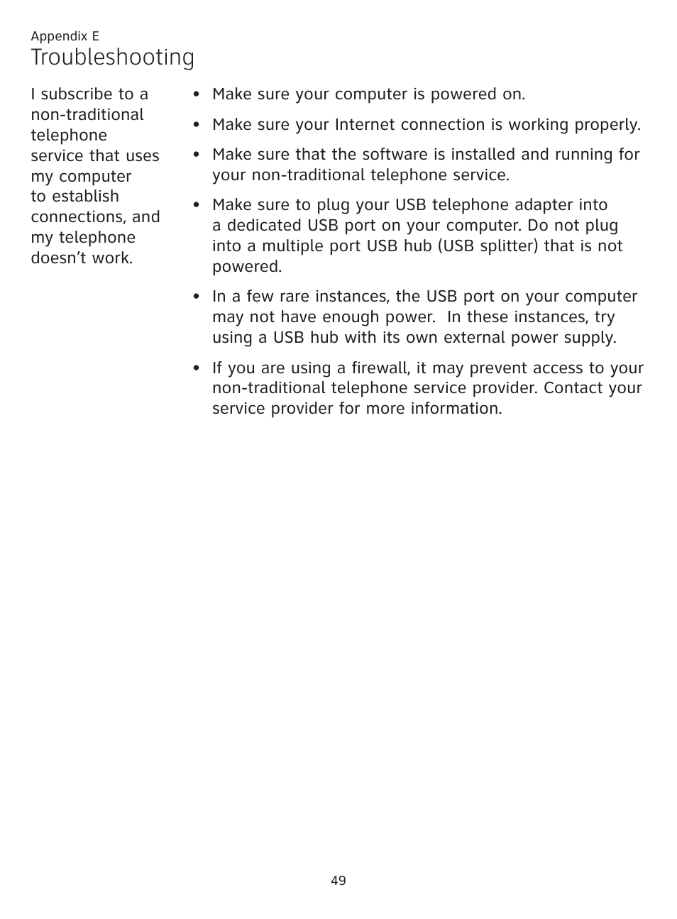 Troubleshooting | AT&T CL81219 User Manual | Page 54 / 66