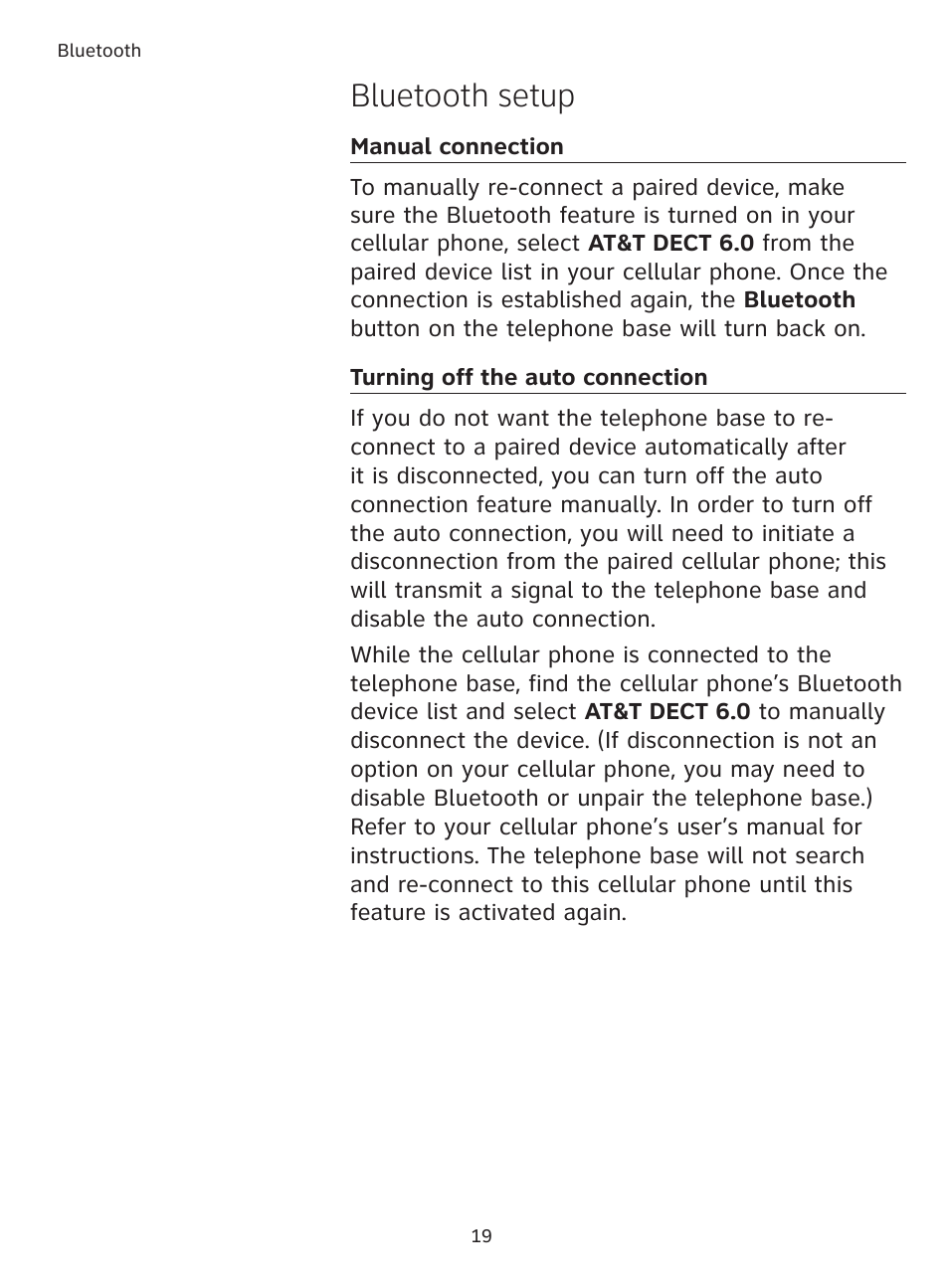 Bluetooth setup | AT&T DECT TL9178 User Manual | Page 24 / 91