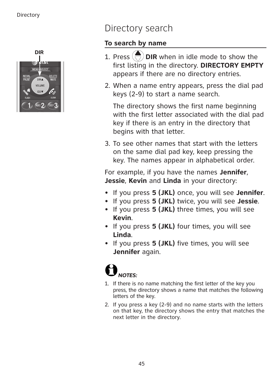 Directory search | AT&T DECT TL9178 User Manual | Page 50 / 91