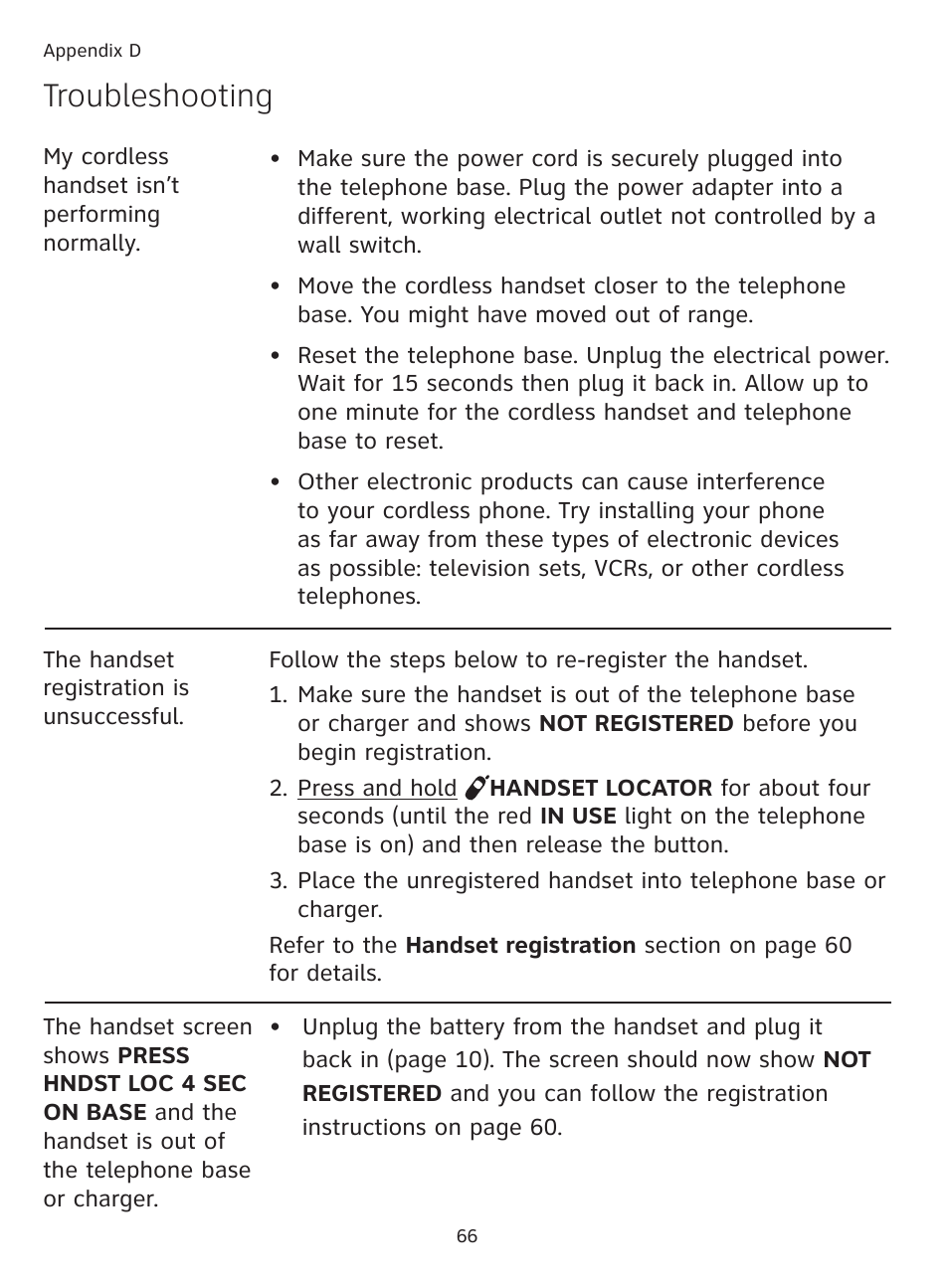 Troubleshooting | AT&T DECT TL9178 User Manual | Page 71 / 91