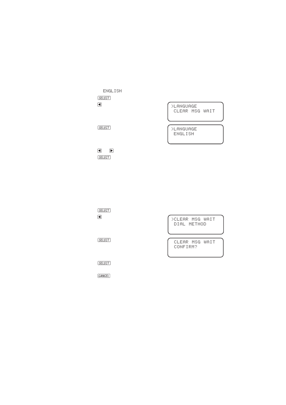 Feature setup, Language setting, Clear message waiting | AT&T 2230 User Manual | Page 10 / 23
