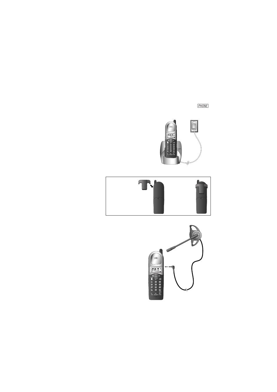 Installation, Spare charger installation, Belt clip | Headset | AT&T 2230 User Manual | Page 5 / 23