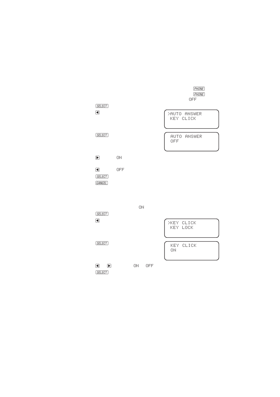 Feature setup, Auto answer, Key click | AT&T 2230 User Manual | Page 8 / 23
