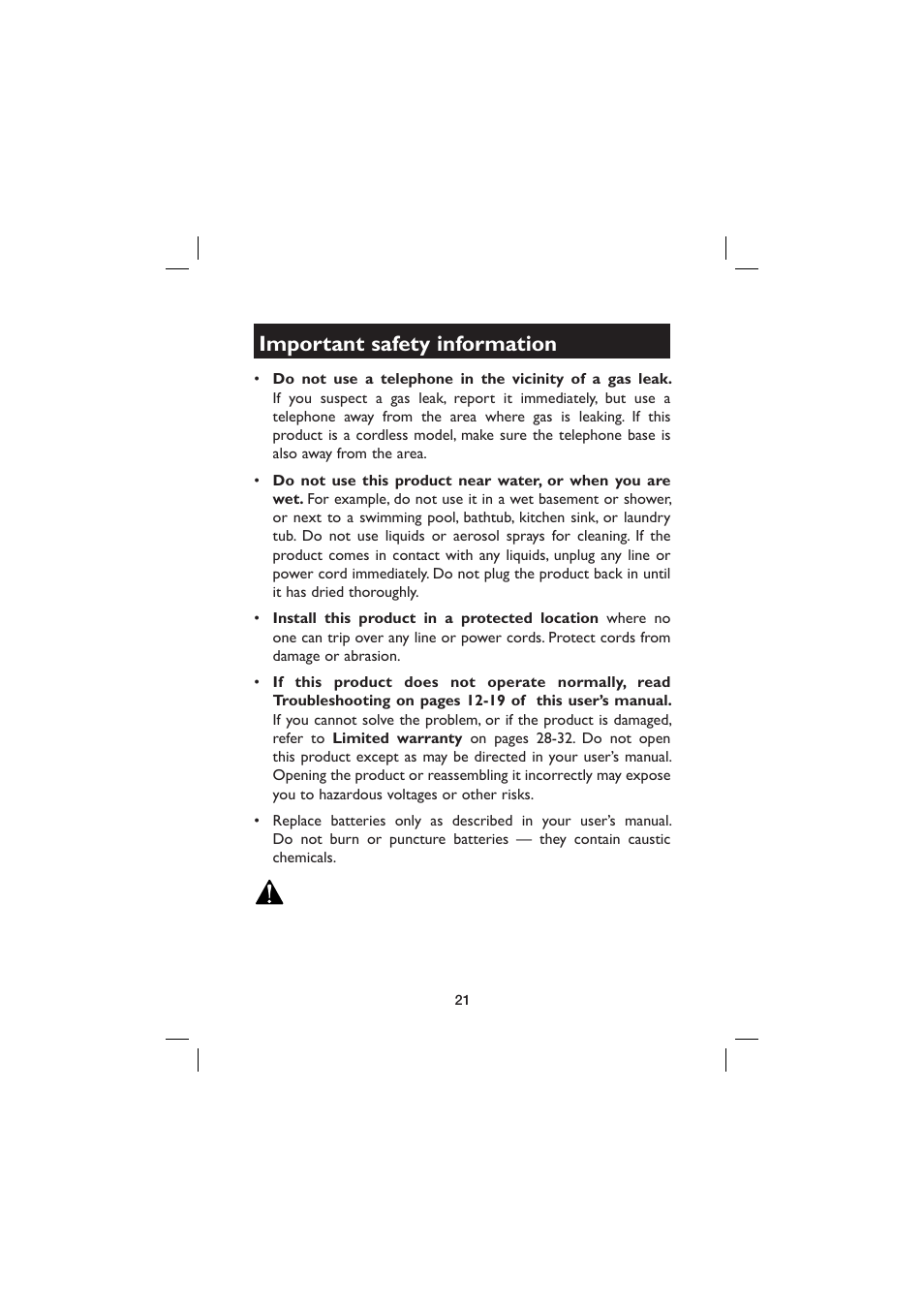 Important safety information | AT&T E560-2 User Manual | Page 25 / 37