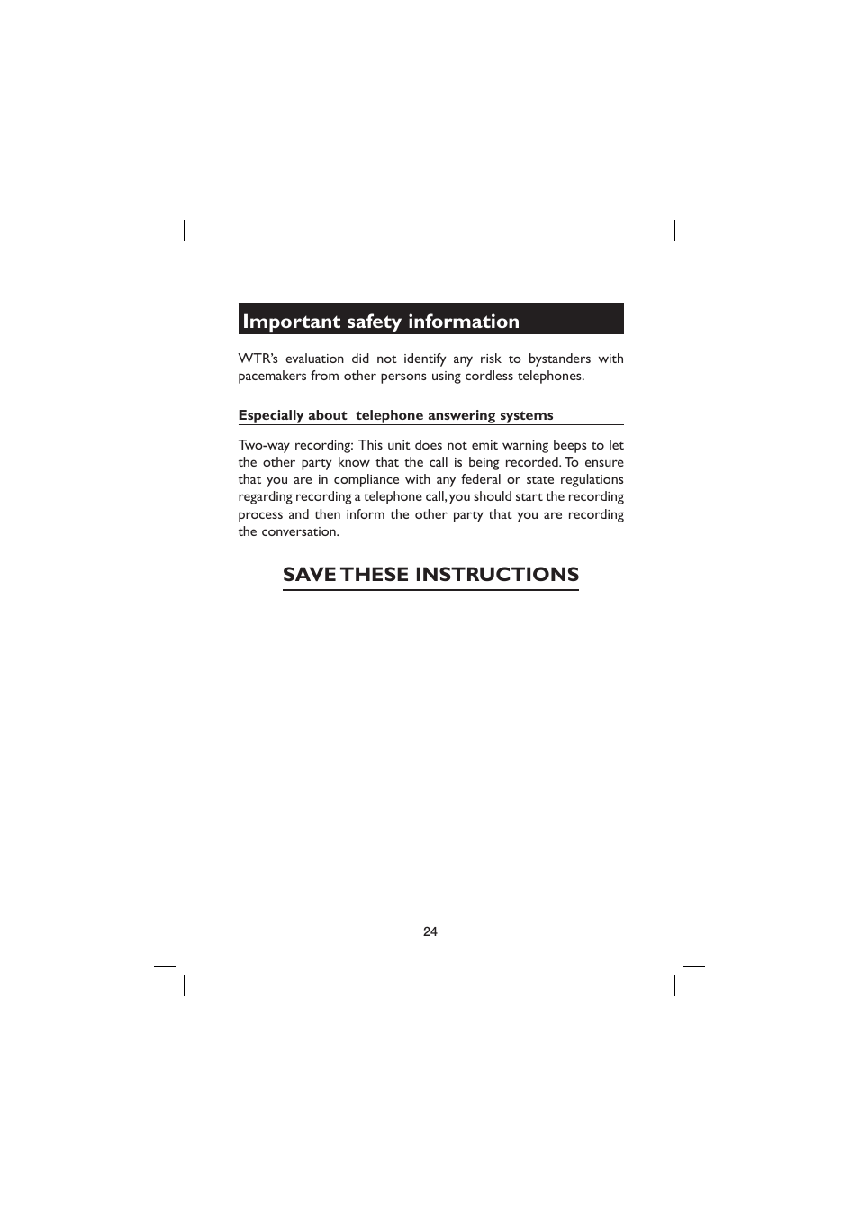 Important safety information, Save these instructions | AT&T E560-2 User Manual | Page 28 / 37
