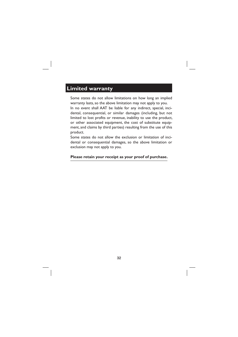 Limited warranty | AT&T E560-2 User Manual | Page 36 / 37