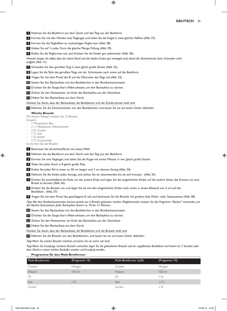 Philips Pure Essentials Collection Machine à pain User Manual | Page 35 / 180