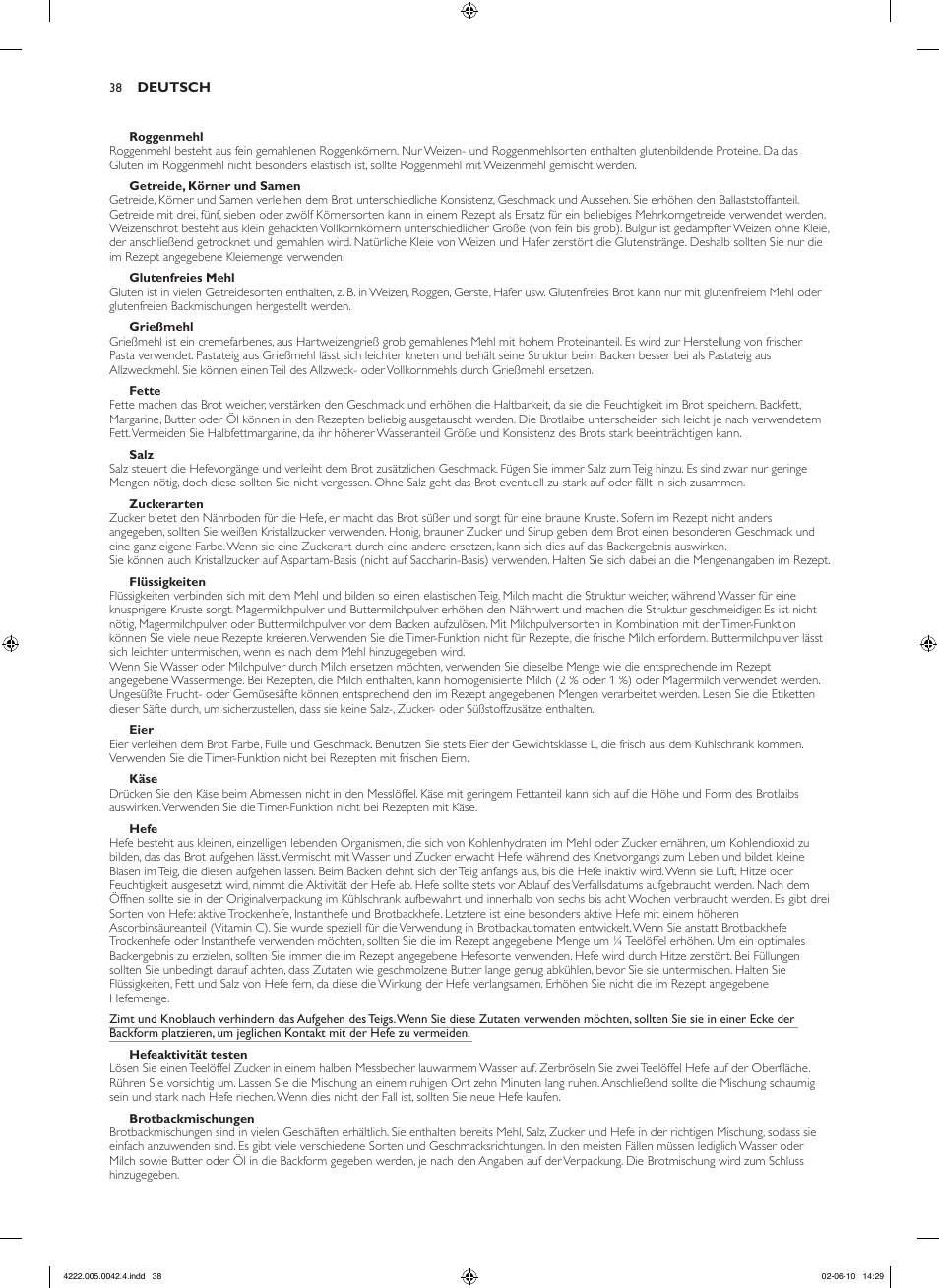 Philips Pure Essentials Collection Machine à pain User Manual | Page 38 / 180