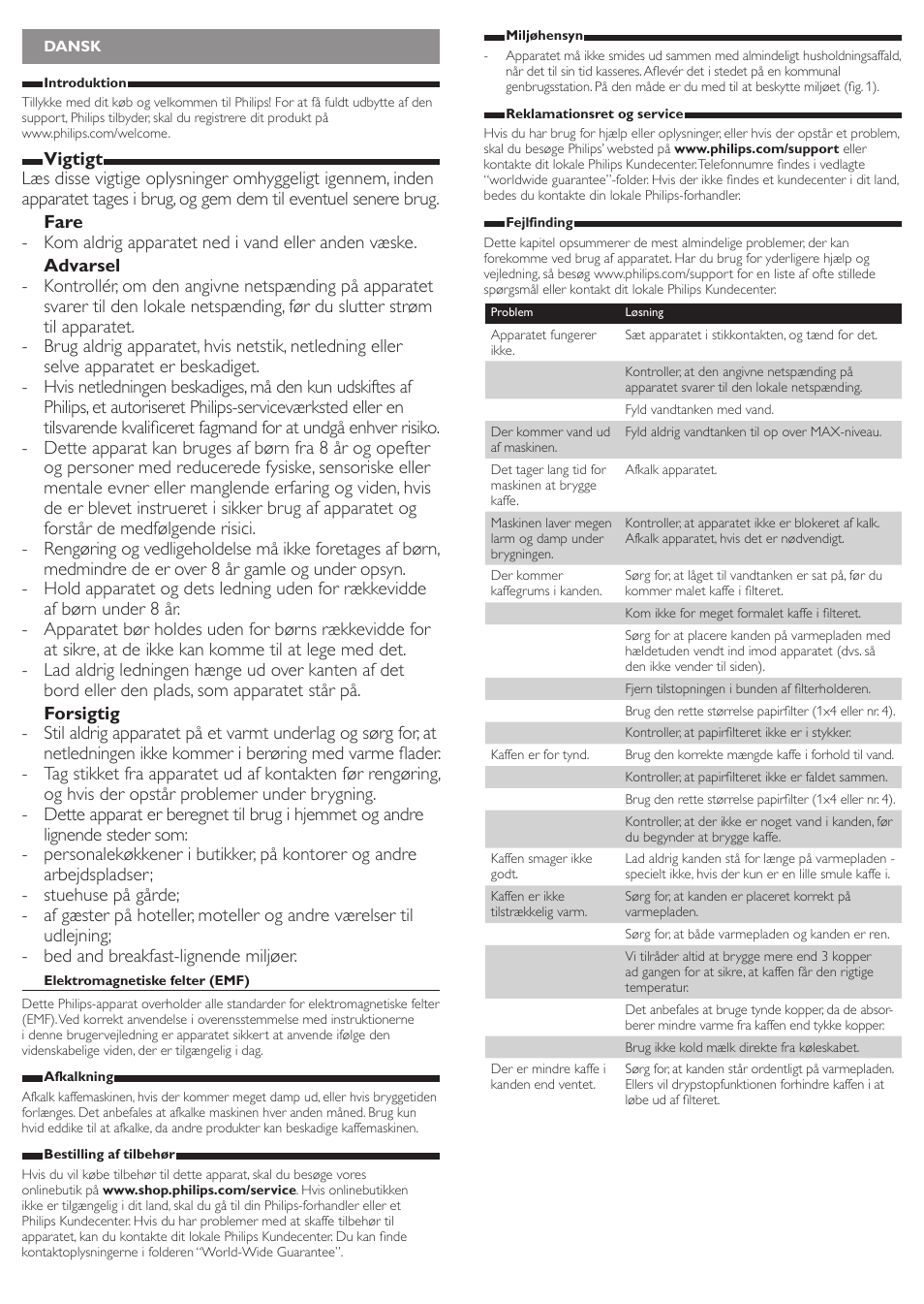Philips Cafetière User Manual | Page 5 / 14