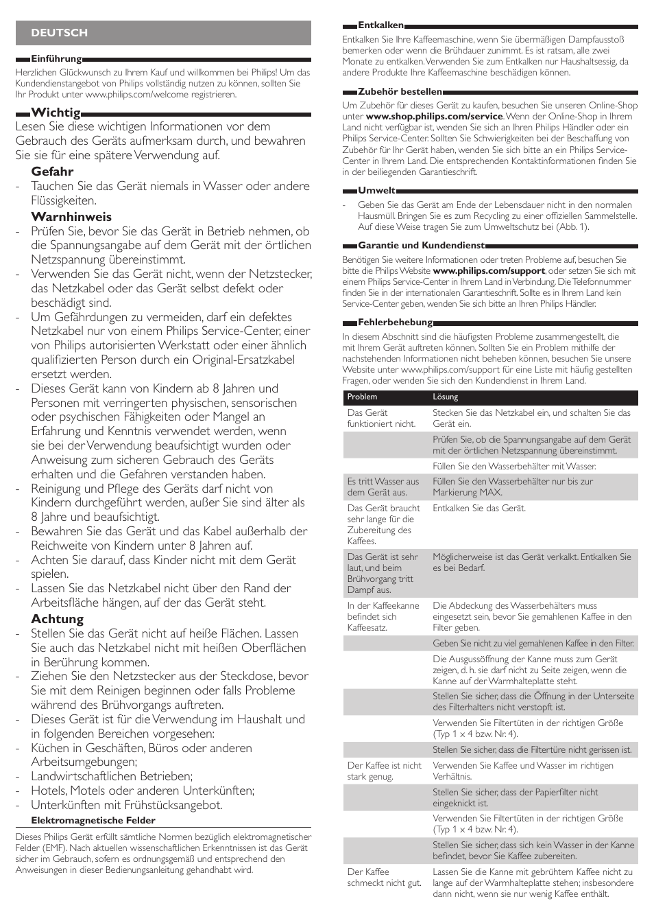 Philips Cafetière User Manual | Page 6 / 14