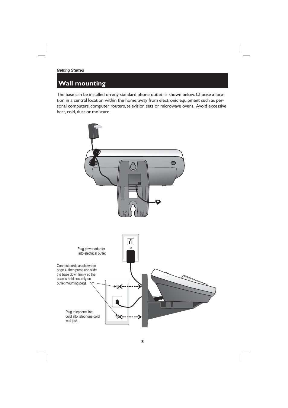Wall mounting | AT&T E2728B User Manual | Page 12 / 60