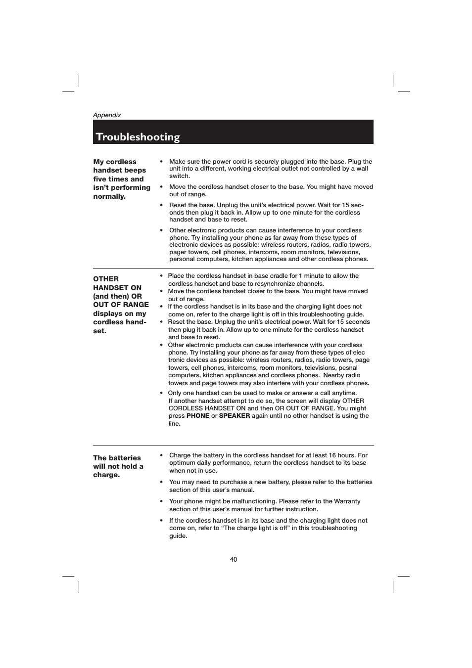 Troubleshooting | AT&T E2728B User Manual | Page 44 / 60