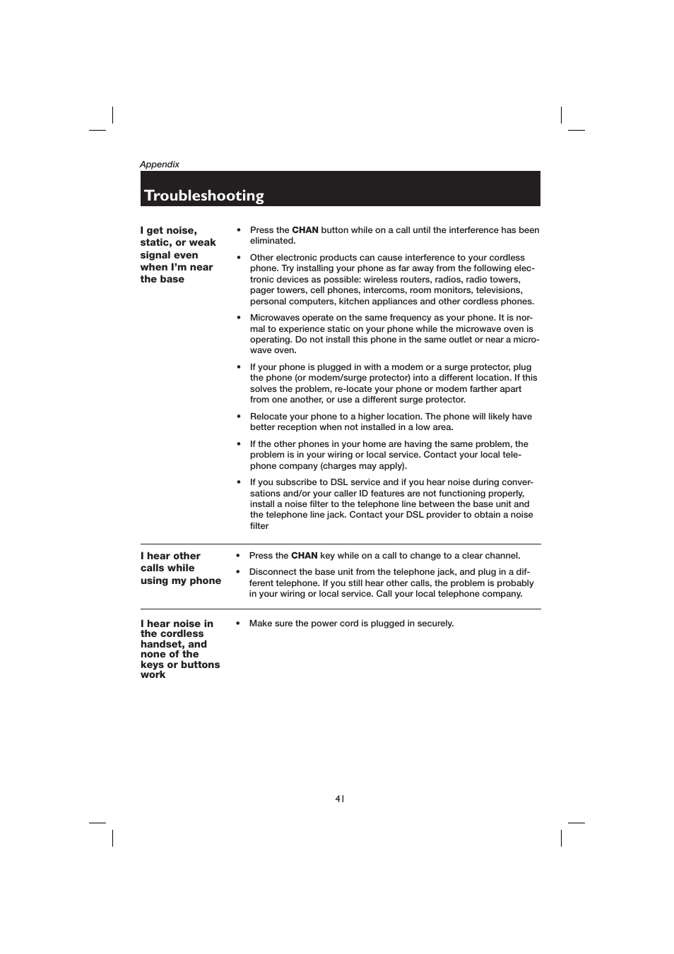 Troubleshooting | AT&T E2728B User Manual | Page 45 / 60