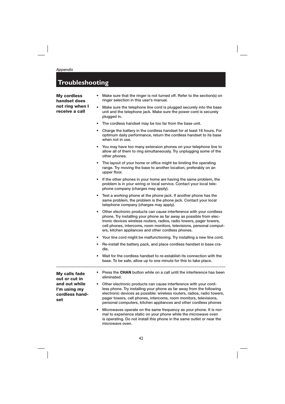 Troubleshooting | AT&T E2728B User Manual | Page 46 / 60