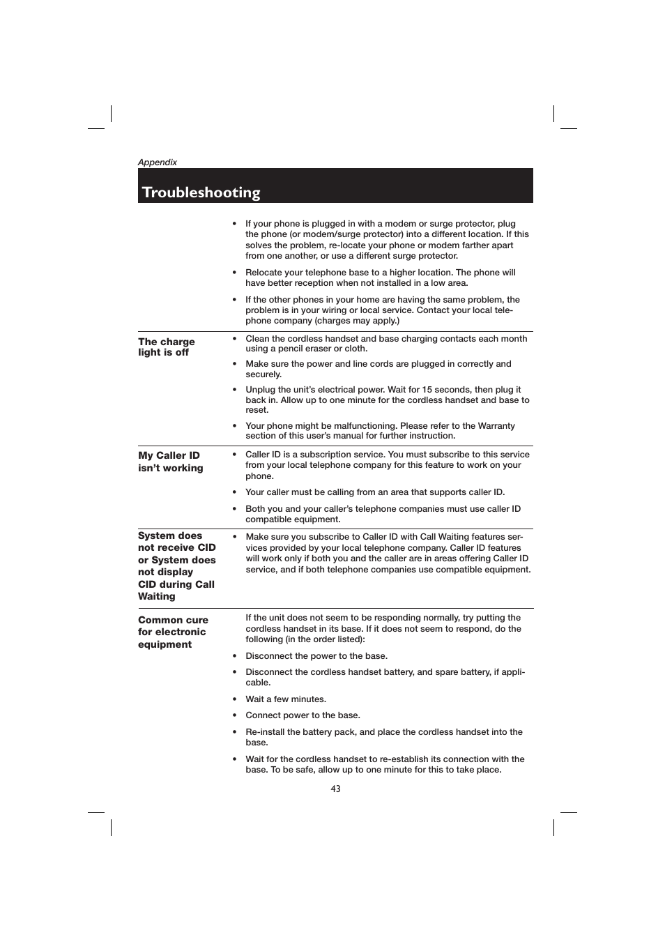 Troubleshooting | AT&T E2728B User Manual | Page 47 / 60