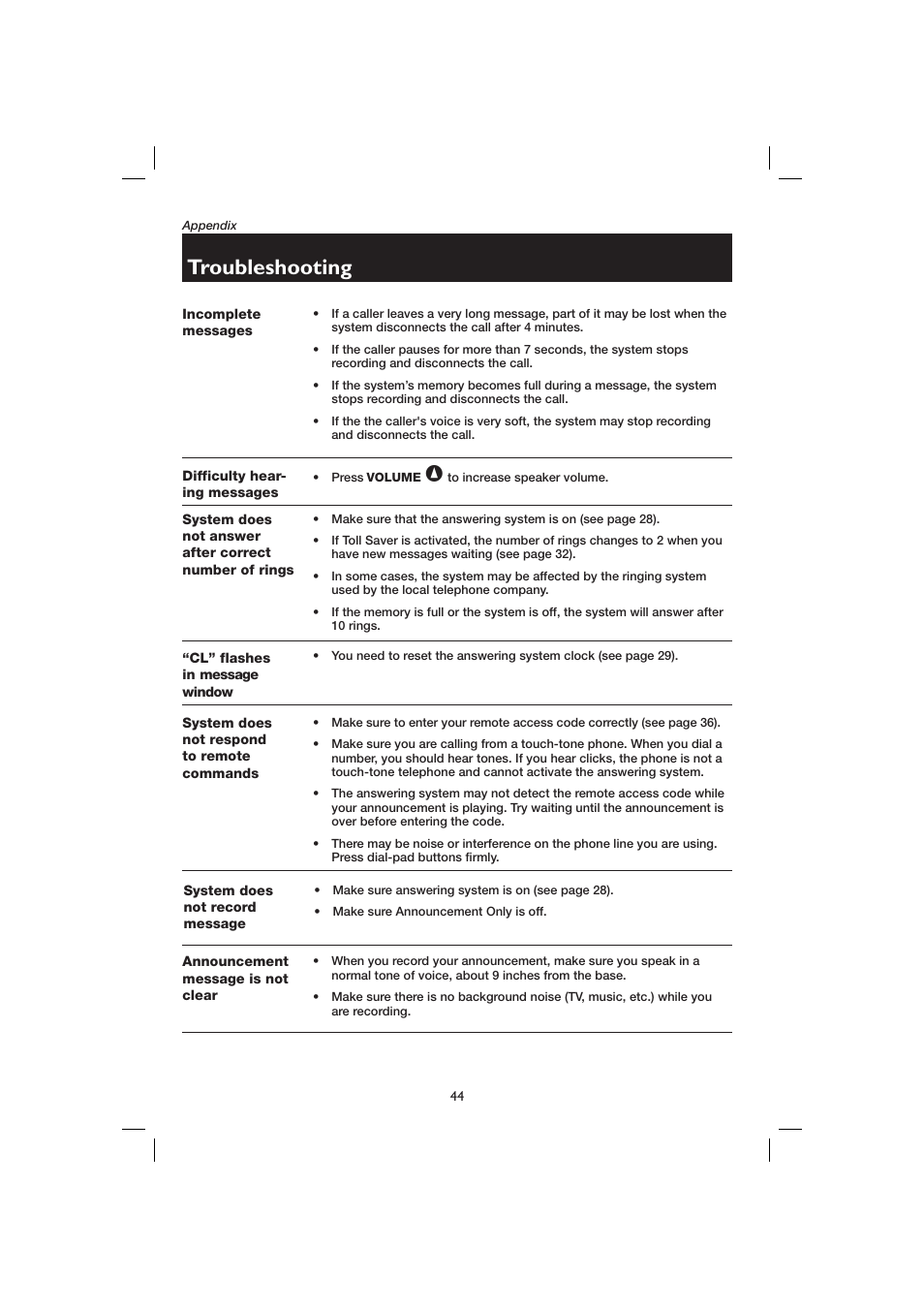 Troubleshooting | AT&T E2728B User Manual | Page 48 / 60