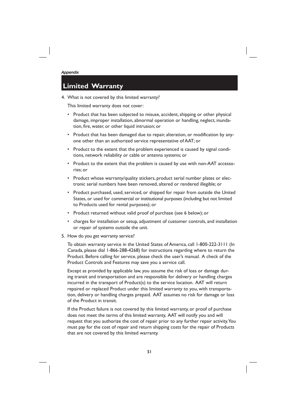 Limited warranty | AT&T E2728B User Manual | Page 55 / 60