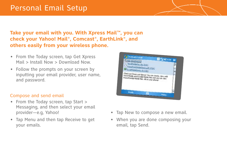 Personal email setup | AT&T CINGULAR 8525 User Manual | Page 3 / 10