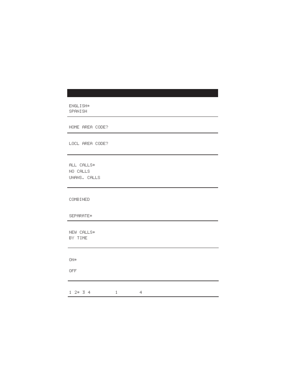 Feature settings, Feature settings summary | AT&T 250 User Manual | Page 9 / 21