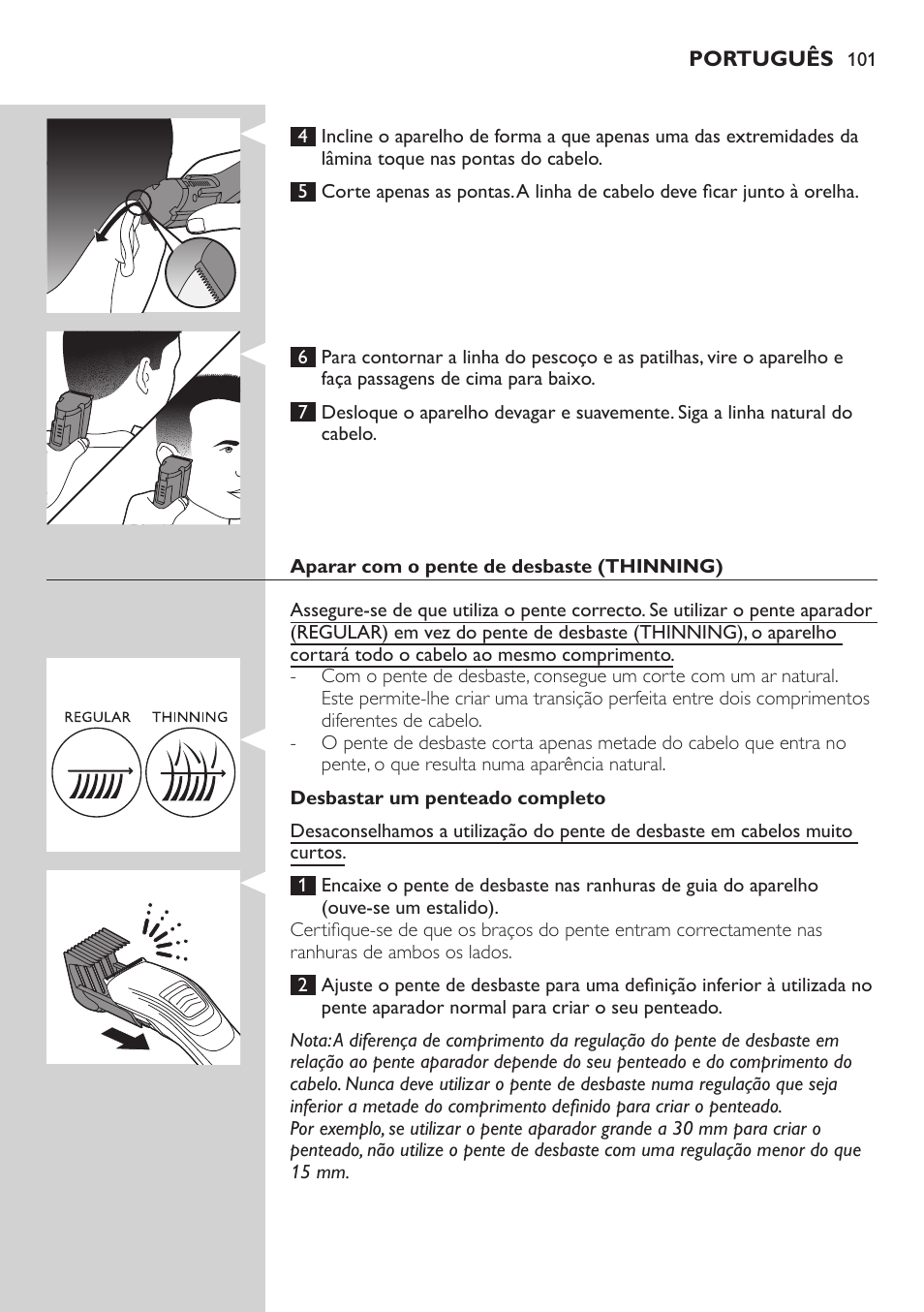 Philips tondeuse cheveux familiale User Manual | Page 101 / 126