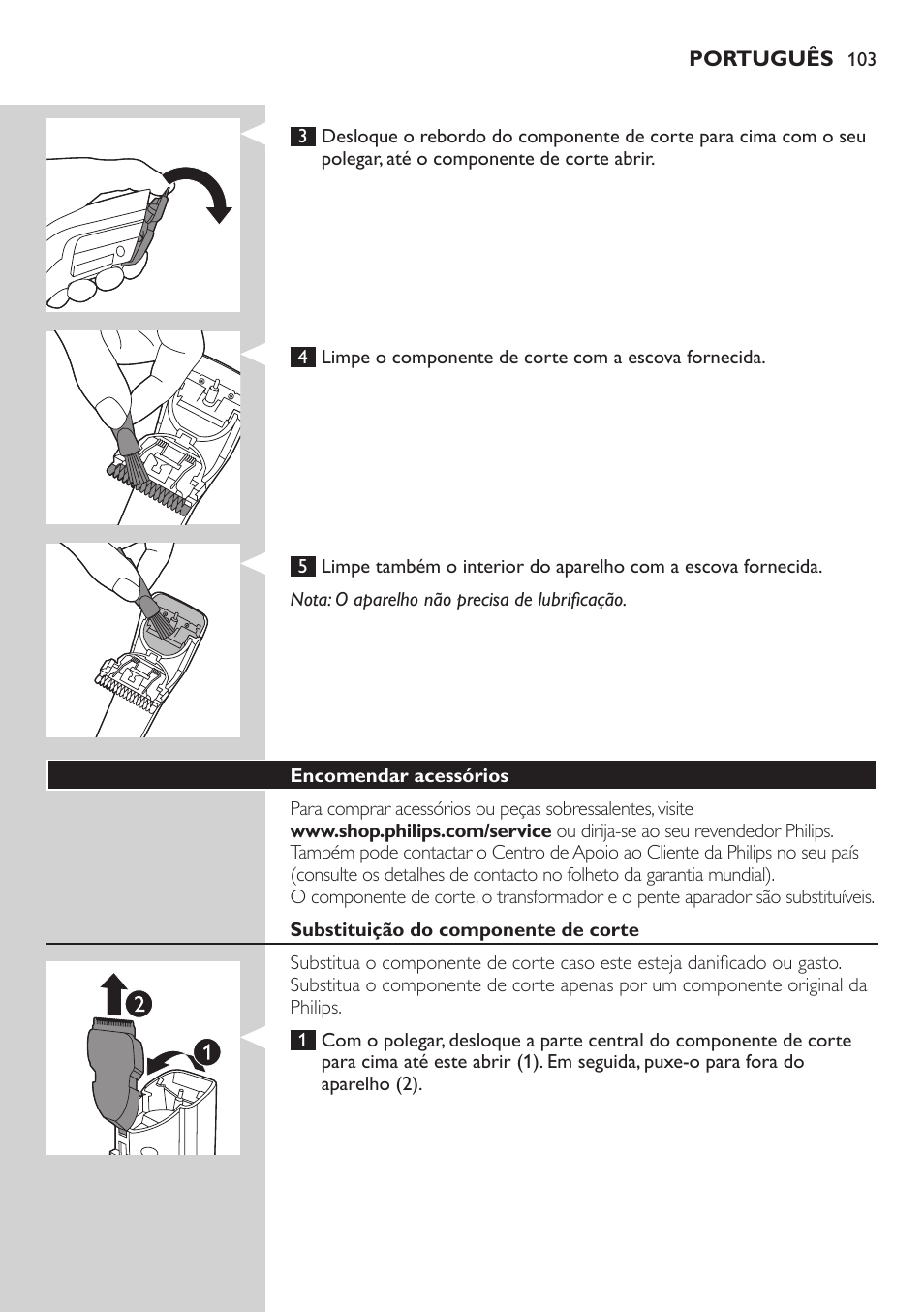 Philips tondeuse cheveux familiale User Manual | Page 103 / 126