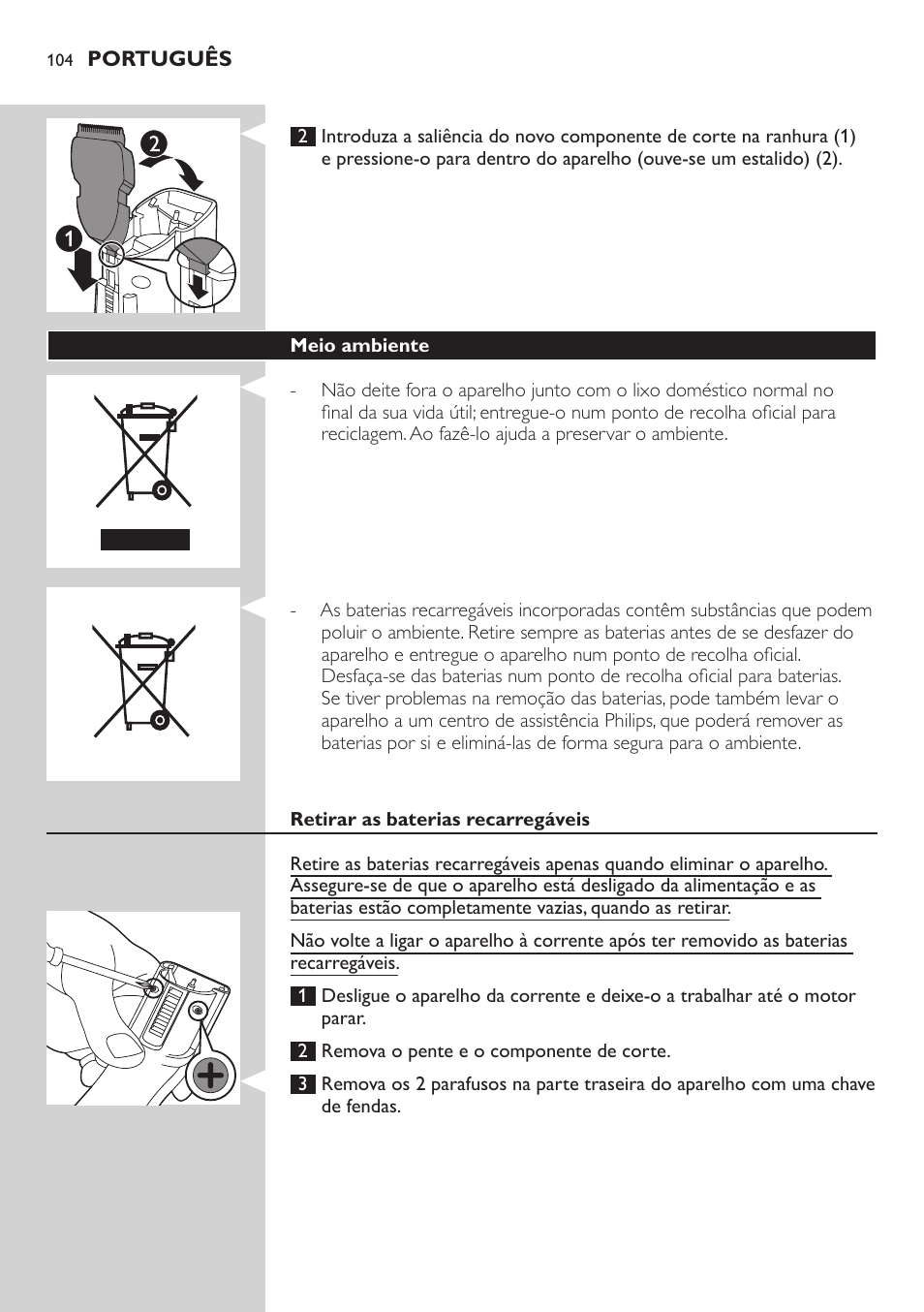 Philips tondeuse cheveux familiale User Manual | Page 104 / 126