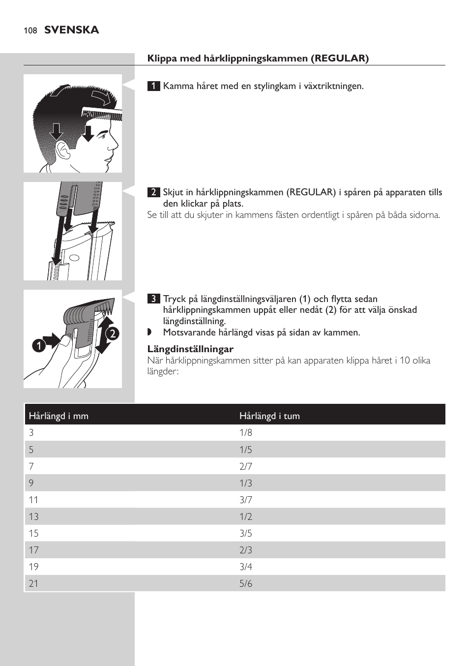 Philips tondeuse cheveux familiale User Manual | Page 108 / 126