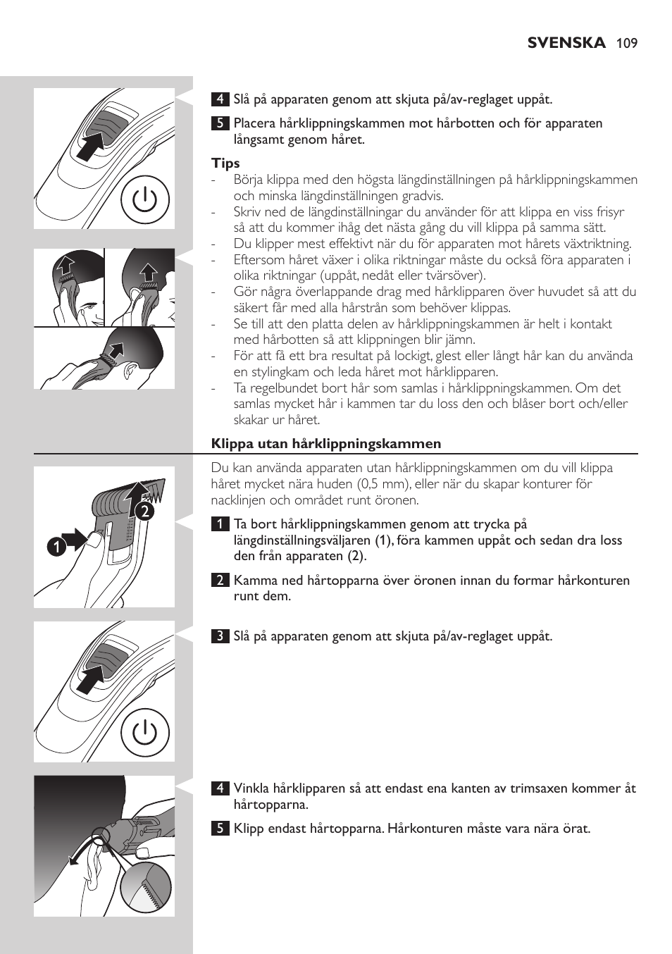 Philips tondeuse cheveux familiale User Manual | Page 109 / 126