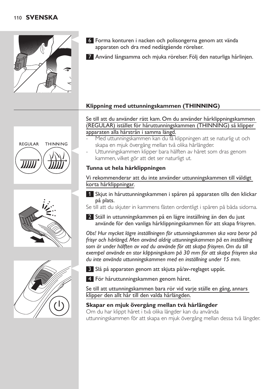 Philips tondeuse cheveux familiale User Manual | Page 110 / 126