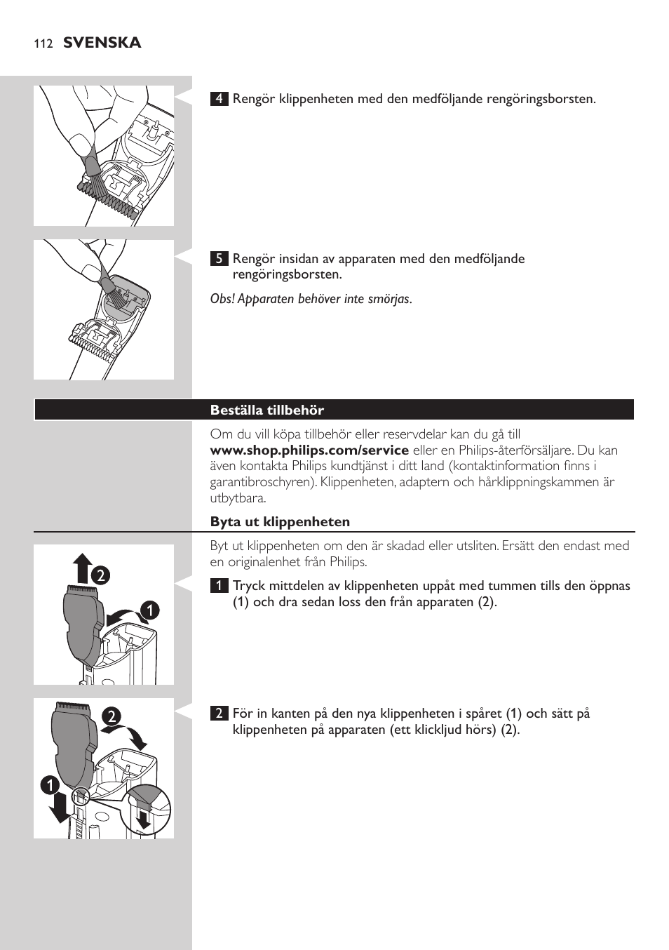 Philips tondeuse cheveux familiale User Manual | Page 112 / 126