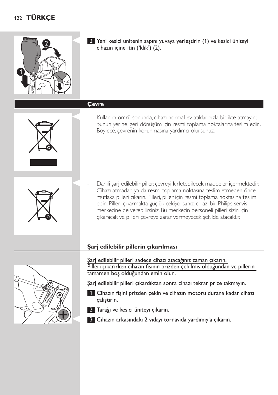 Philips tondeuse cheveux familiale User Manual | Page 122 / 126