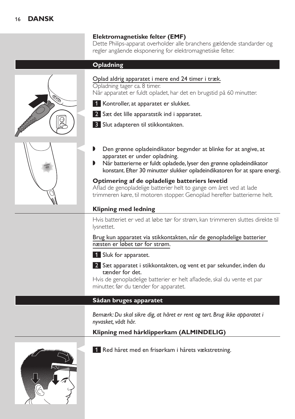 Philips tondeuse cheveux familiale User Manual | Page 16 / 126