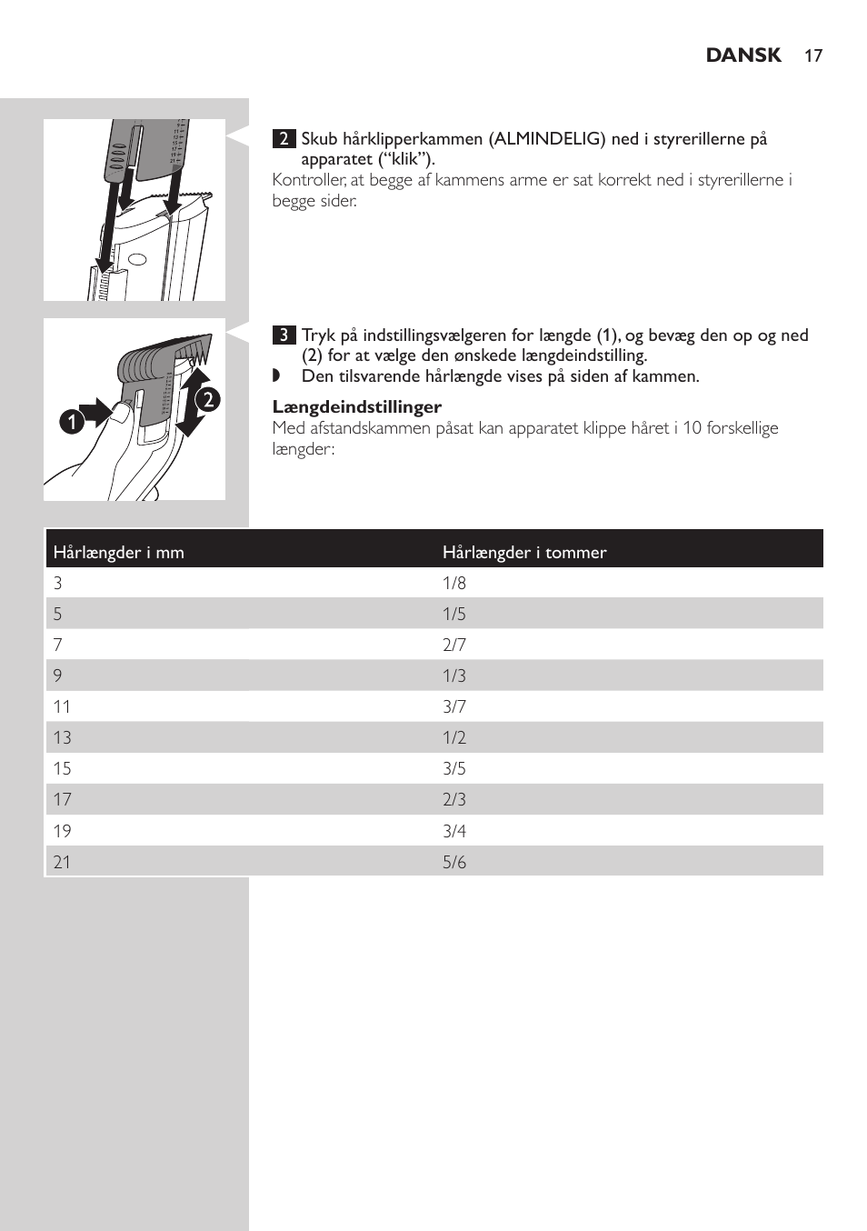 Philips tondeuse cheveux familiale User Manual | Page 17 / 126