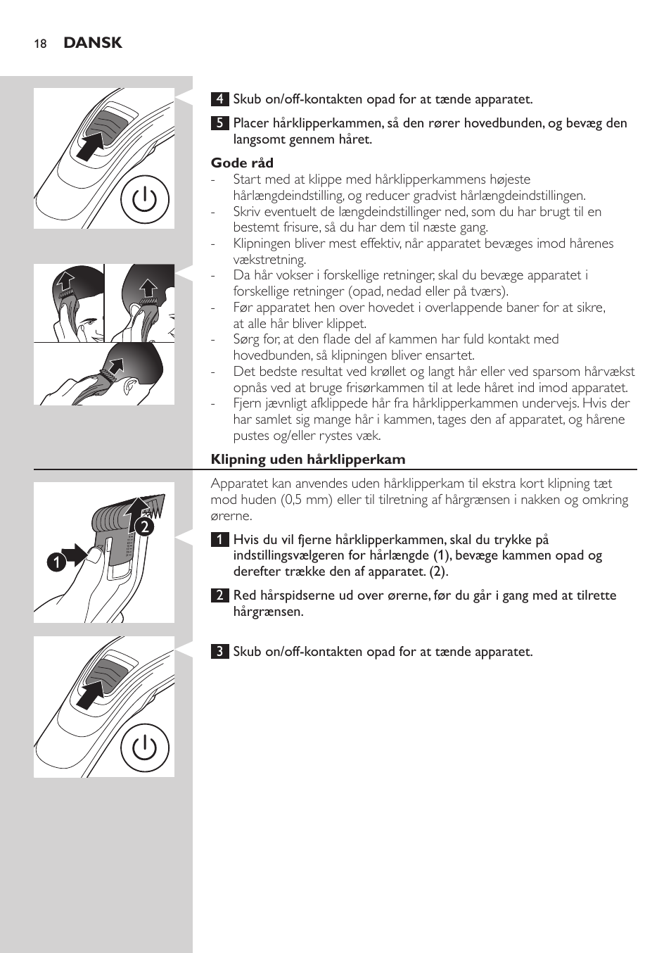 Philips tondeuse cheveux familiale User Manual | Page 18 / 126