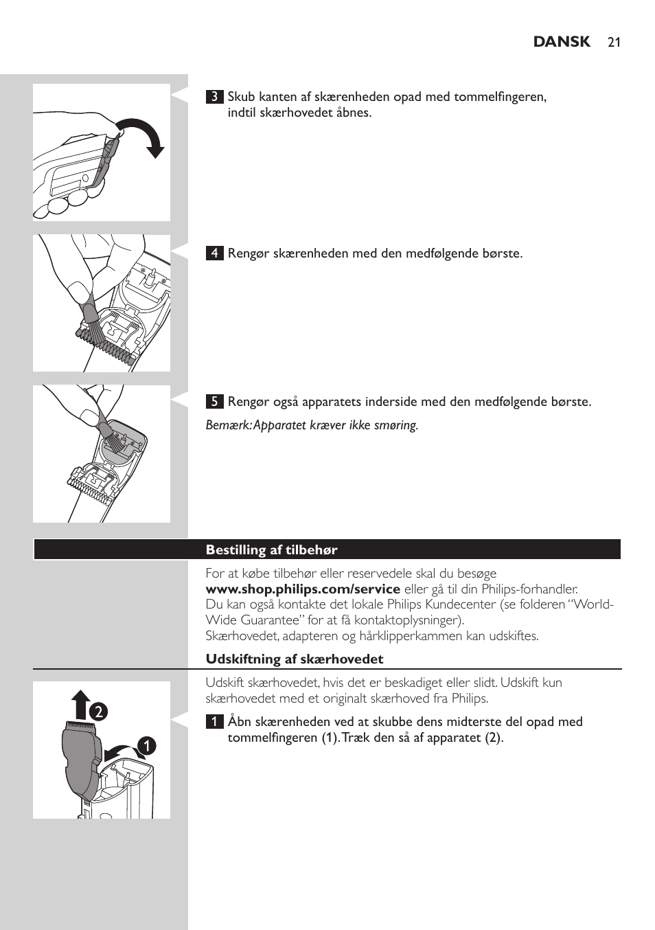 Philips tondeuse cheveux familiale User Manual | Page 21 / 126