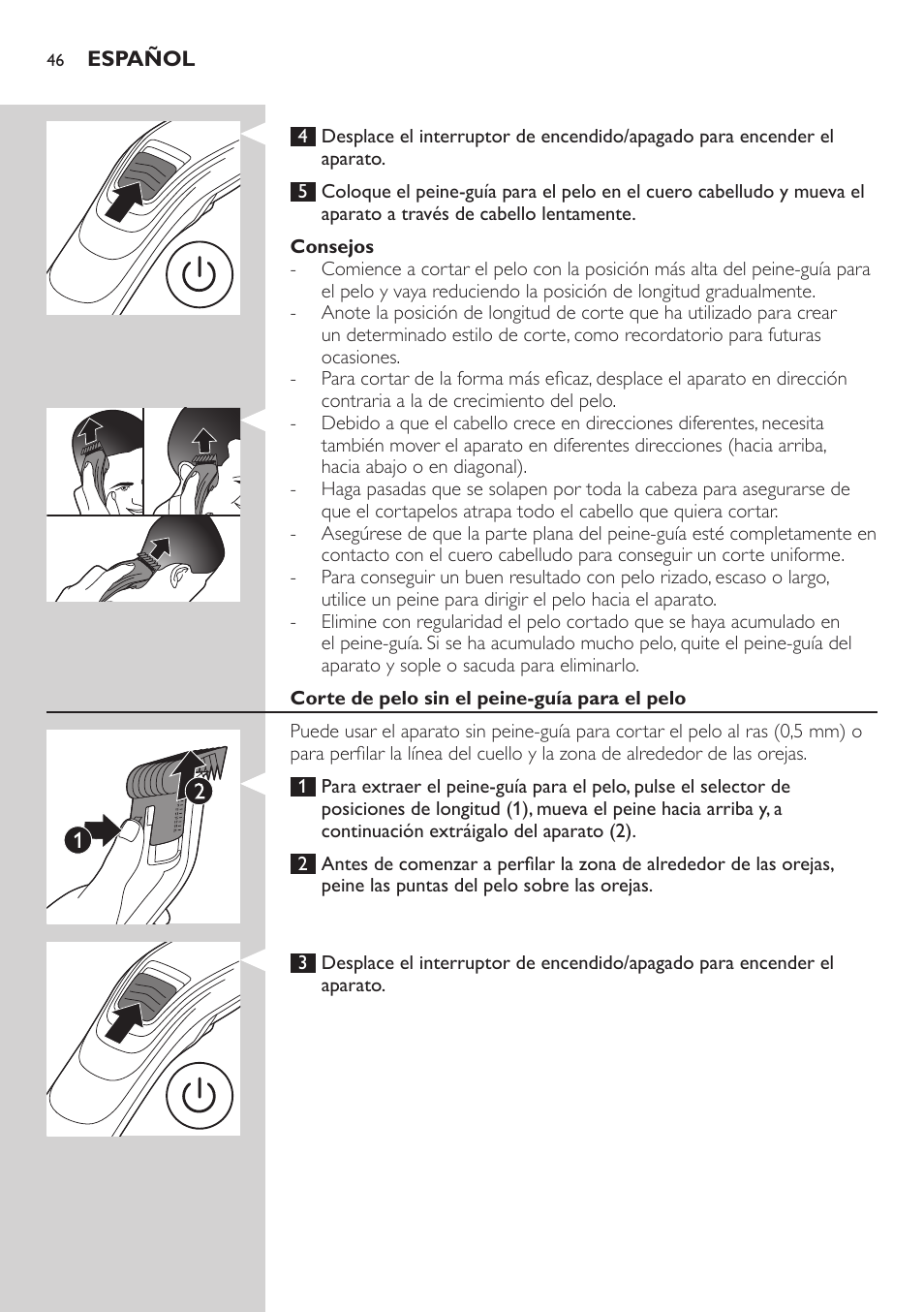 Philips tondeuse cheveux familiale User Manual | Page 46 / 126