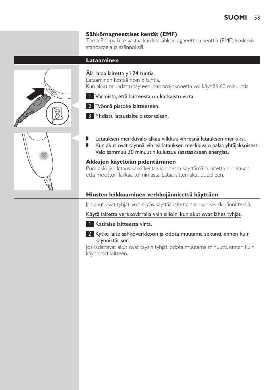 Philips tondeuse cheveux familiale User Manual | Page 53 / 126