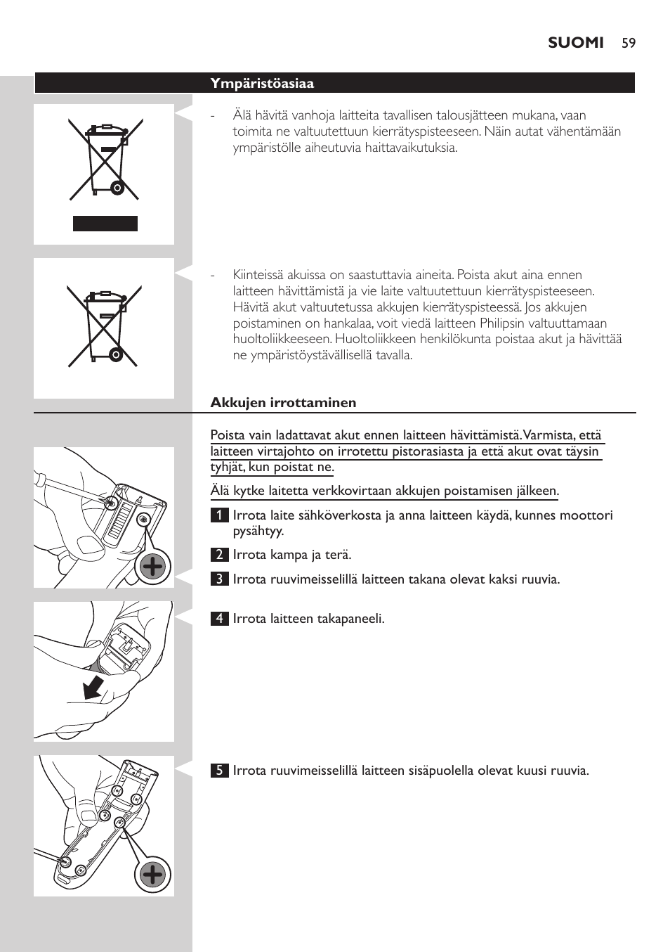 Philips tondeuse cheveux familiale User Manual | Page 59 / 126