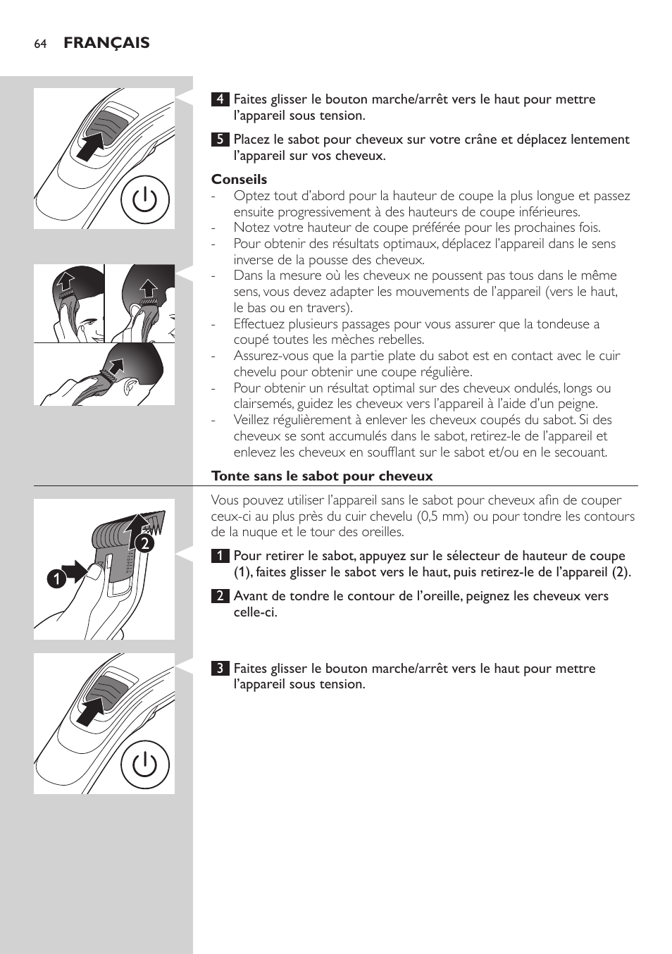 Philips tondeuse cheveux familiale User Manual | Page 64 / 126